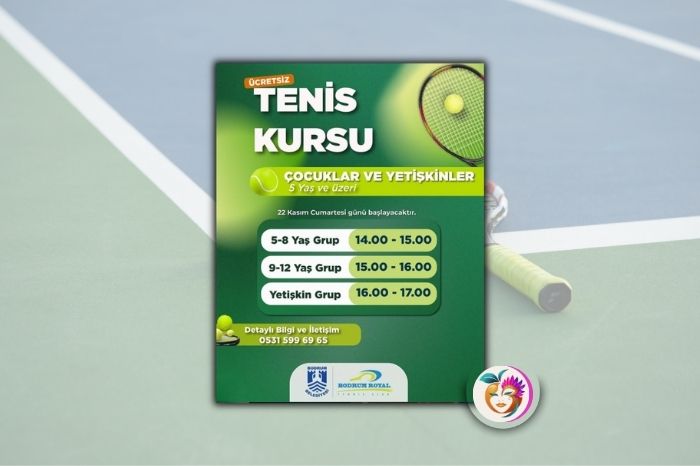 Bodrum’da Ücretsiz Tenis Kursları 22 Kasım’da Başlıyor