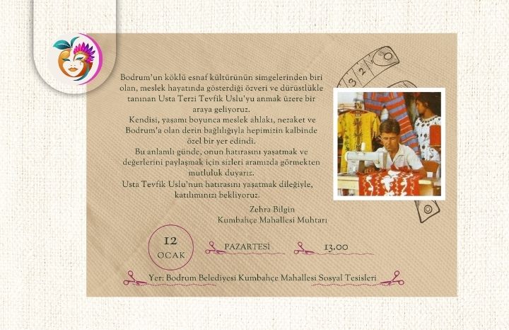 Bodrum’un Usta Terzisi Tevfik Uslu Kumbahçe’de Anılıyor