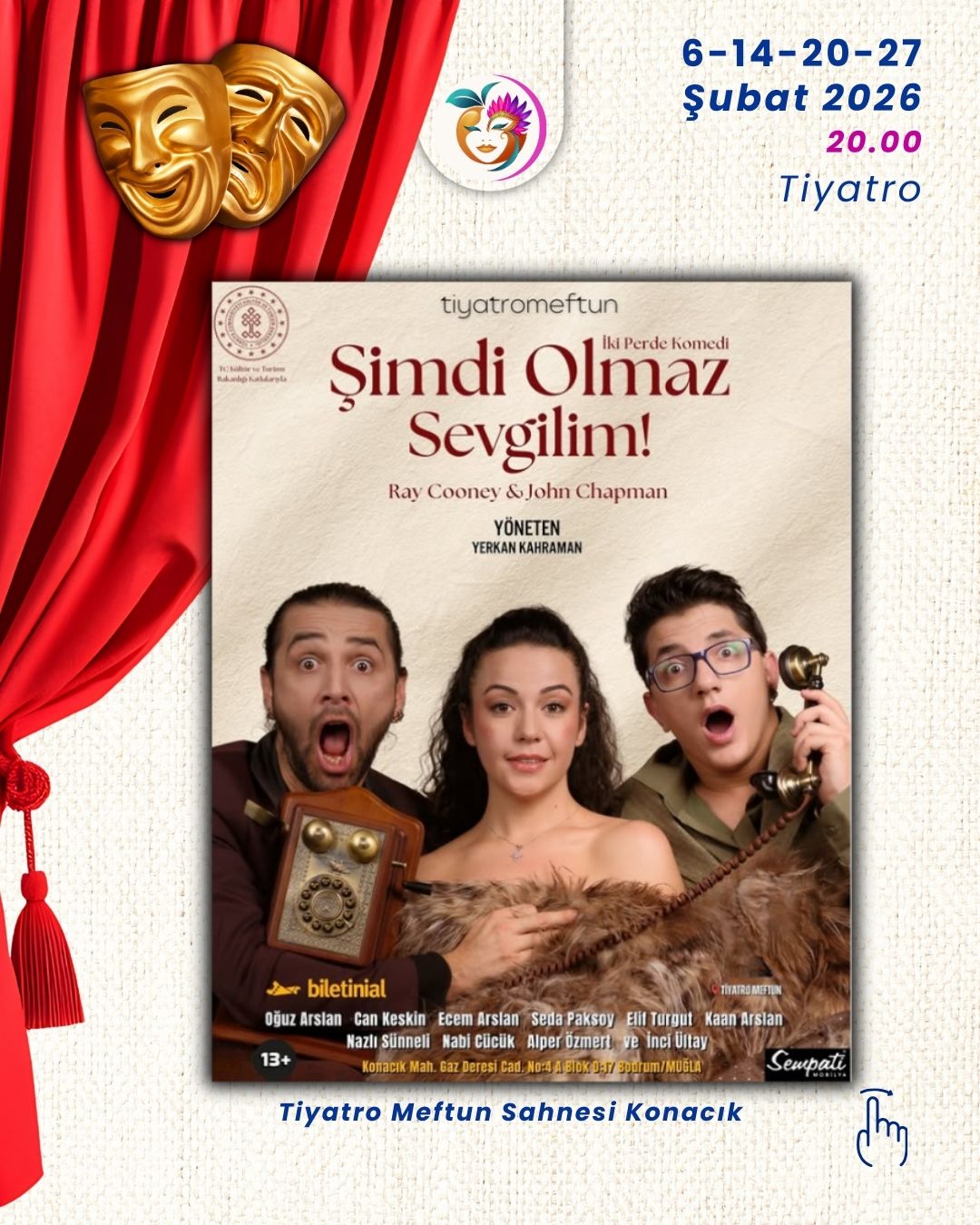 Bodrum’da 2–8 Şubat haftasında sahnelenen tiyatro ve belgesel etkinliklerinden bir sahne