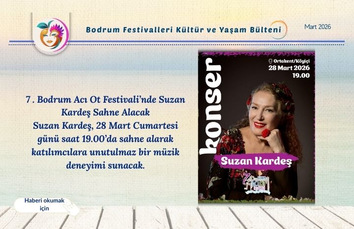 7. Bodrum Acı Ot Festivali’nde Suzan Kardeş Sahne Alacak
