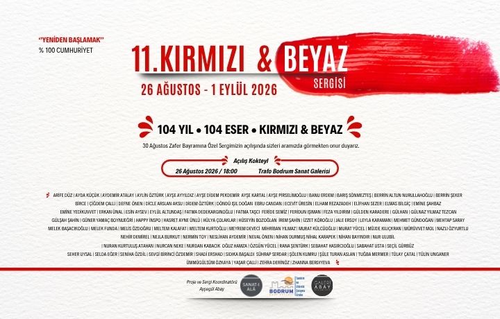 Bodrum’da 30 Ağustos’a Özel Kırmızı & Beyaz Sergisi: 94 Sanatçı, 104 Eser