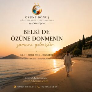 Özüne Dönüş, 8–11 Ekim 2026’da Bodrum Gündoğan’da gerçekleşecek. Dört element üzerine kurulan program; sistemik çalışmalar, nefes, yoga, meditasyon, müzik ve farkındalık çalışmalarını bir araya getiriyor.