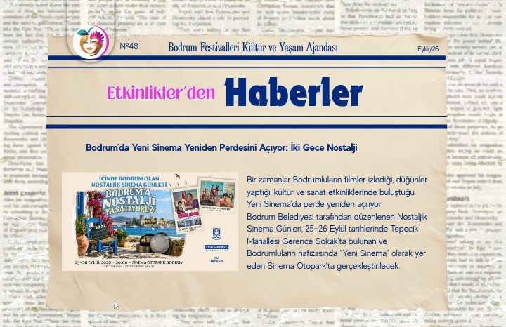 Bodrum’da Yeni Sinema Yeniden Perdesini Açıyor: İki Gece Nostalji